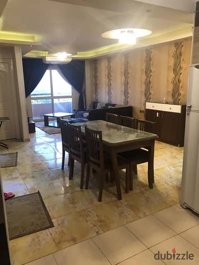 Furnished apartment for rent in Tijaan 1 Zahraa Al-Maadi fully air-conditioned with an area of 105 m consisting of 2 rooms - 2 bathrooms including master - reception *kitchen - balcony floor 10