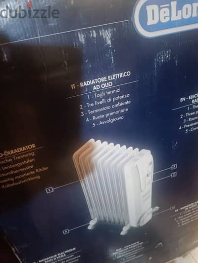 دفاية زيت ديلونجي 9 ريشة Radiatore Elettrico جديدة بالكرتونة