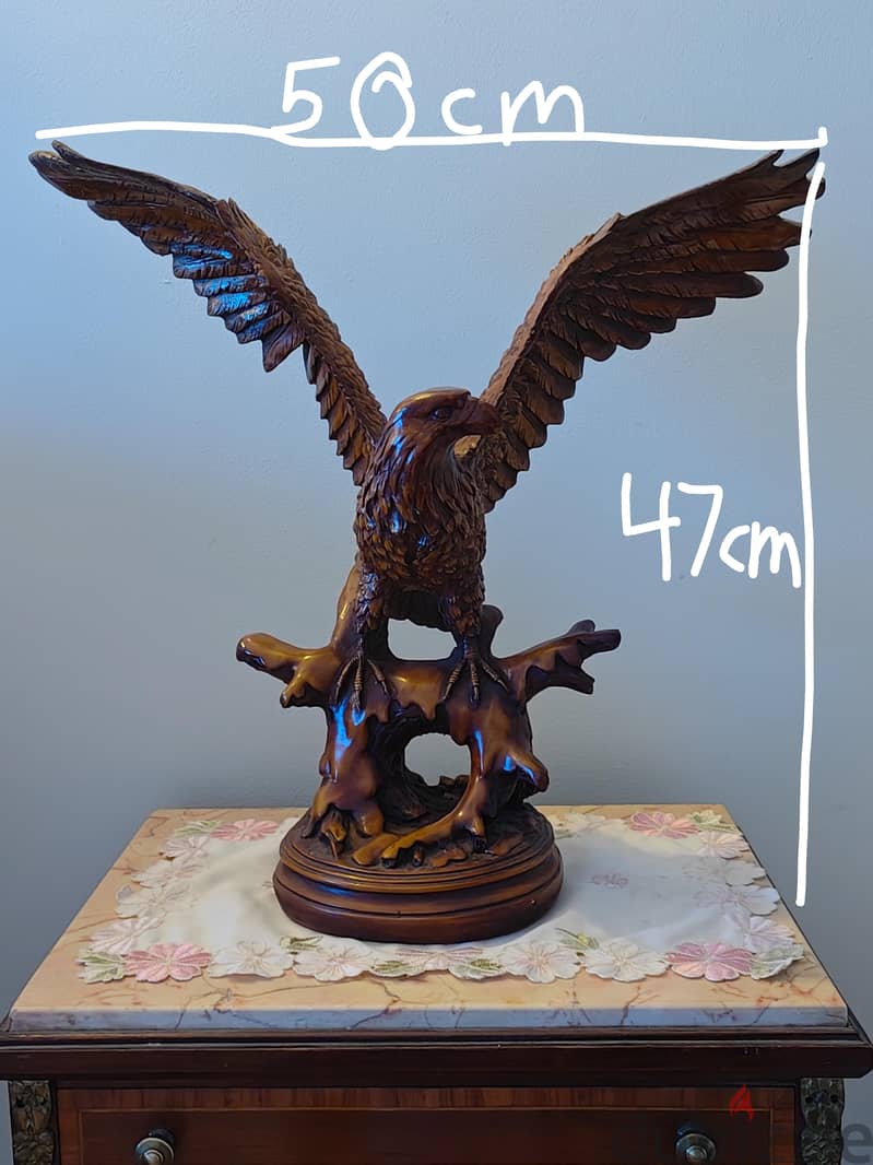 Antique wooden eagle statue 5