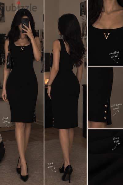 Black midi dress | Elegant & flattering fit