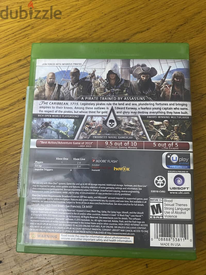 Cd Xbox One assassin’s creed black flag 3