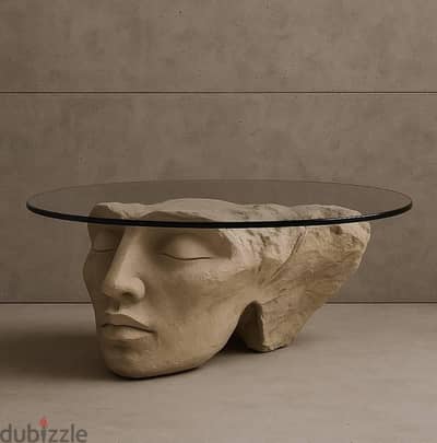 Sculptural Face Glass Coffee Table