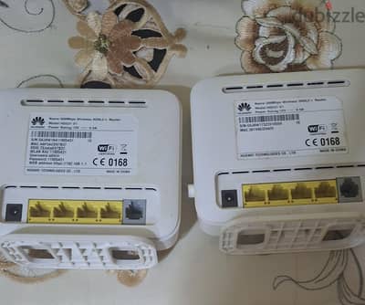 راوترين هواوي كسر زيرو بالعلبه والادابتور/ huawei router adsl