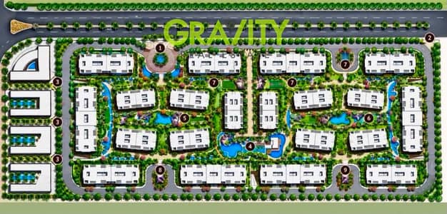 Duplex for installment over 12 years direct on the محور الجامعه الامريكيه in the best location in التجمع الخامس at a price of 40,000 per meter