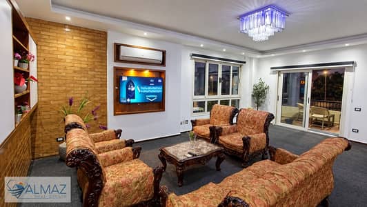 Fully air-conditioned, furnished apartment (279 sqm) for rent in the Fifth Settlement (Second District – Villas Zone), located in immediate proximity