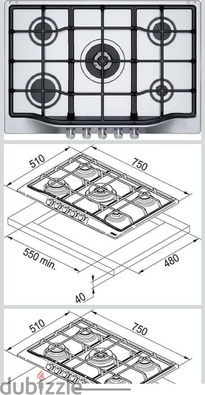 franke 5 burner built in hob