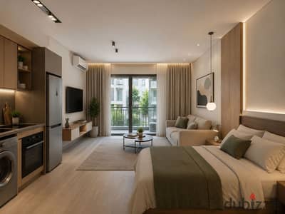 Studio 57m in Pyramids Wells next to the Grand Egyptian Museum | Opportunity to achieve profits from tourist rent | Down payment 35% and installment of the remainder