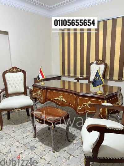 مكاتب كلاسيك. مكاتب بايو. خشب زان احمر. مكتب اداري فخم