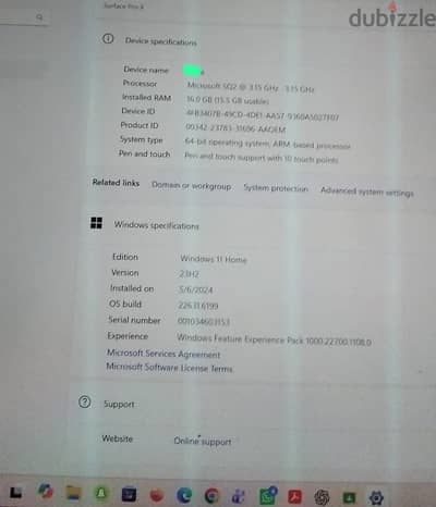لابتوب microsoft surface pro X