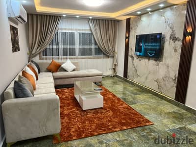 Furnished, air-conditioned hotel-style apartment next to City Stars, available for daily and monthly rent for families. Excellent location in Nasr Cit