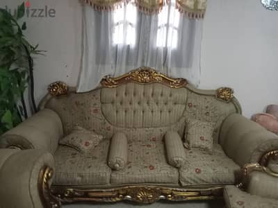 صالون مدهب خشب زان  حاله ممتازه ا