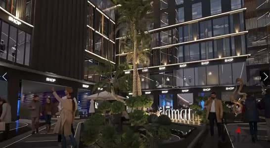 Fully finished office + ACs for sale at Alamat Town Mall, 6th of October, directly on the Central Axis. 0% down payment, installments up to 8 years.