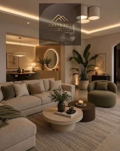 First installment after delivery! An apartment with a direct view of the landscape & lagoon, in front of Open Air Mall, on Suez Road near El Shorouk