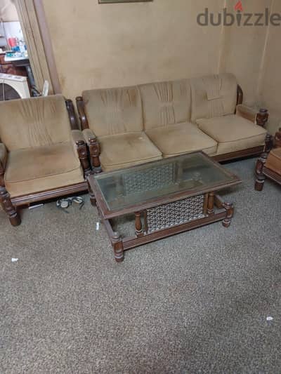 انتريه ارابيسك زان (كنبة و4 كراسي وترابيزة)