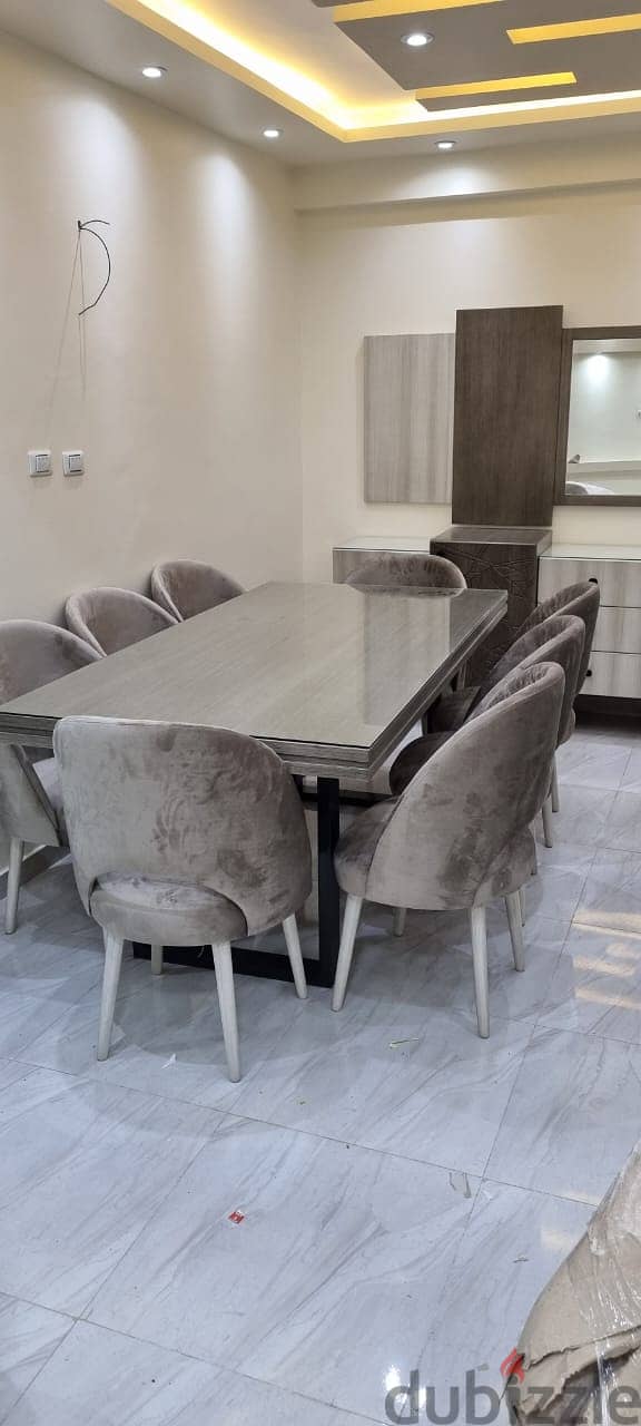 8 Chairs Dining Table + Buffet 2