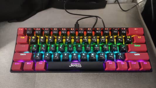 new fully working rgb 75% gaming keyboard from jedel gaming with cable