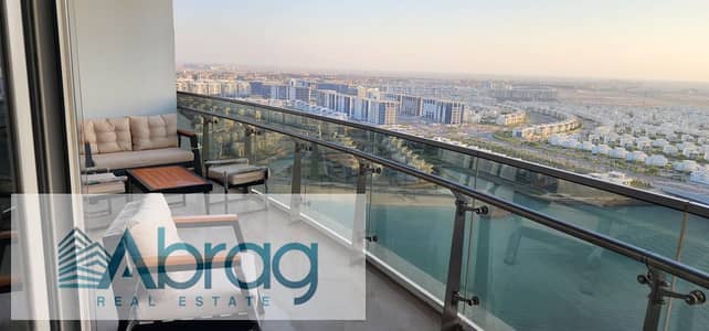 For rent, a very luxurious furnished studio directly by the sea in Alamein Towers on the North Coast.