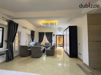 Hotel-style furnished studio for rent in Al Narges (Villas), 5th Settlement, near Gamal Abdel Nasser Axis, Talaat Harb Axis, South 90th St, Al Hoda