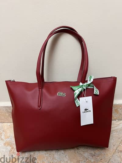 Lacoste Burgundy Shoulder Bag