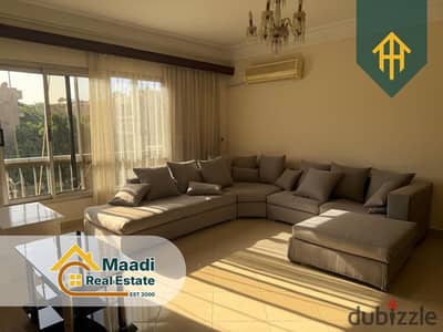 Furnished Apartment for Rent in the Heart of Degla, Maadi, with 24-Hour Security and Guards.