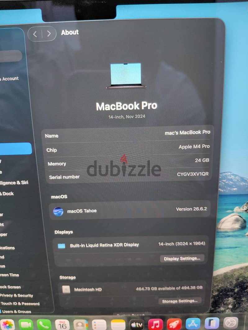 MacBook pro M4 pro 14 inch Ram 24 Hard 512 Open Box 8