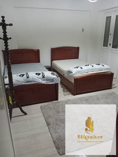 Fully furnished apartment for rent in La Rose Compound, Fifth Settlement; features an open view overlooking the street.
