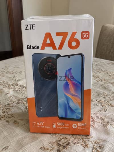 للبيع موبايل/ هاتف  ZTE Blade A76    5G  بالضمان بالكرتونه لمدة ٥٠ شهر