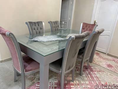 سفرة ٦ كراسي استعمال بسيط