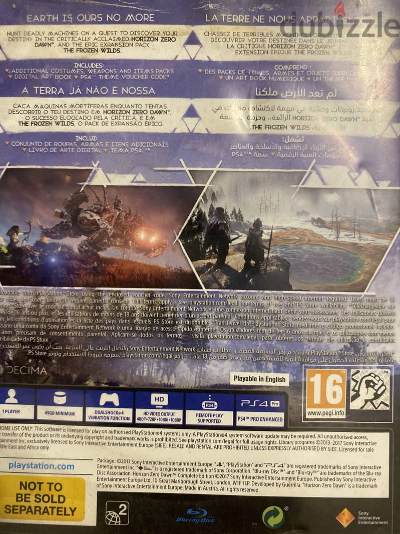 Cd ps4 horizan zero dawn camplete edition 3