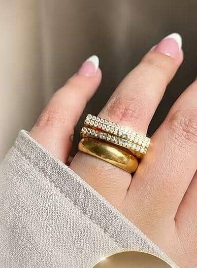 توينز جولد بليتيد مطلي دهب حقيقي