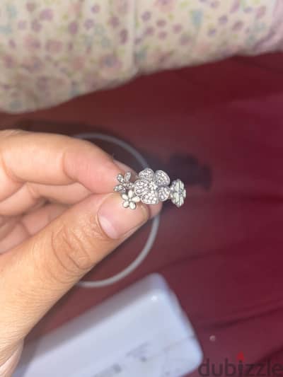 خاتم Panadora فضه اصليه مقاس 50
