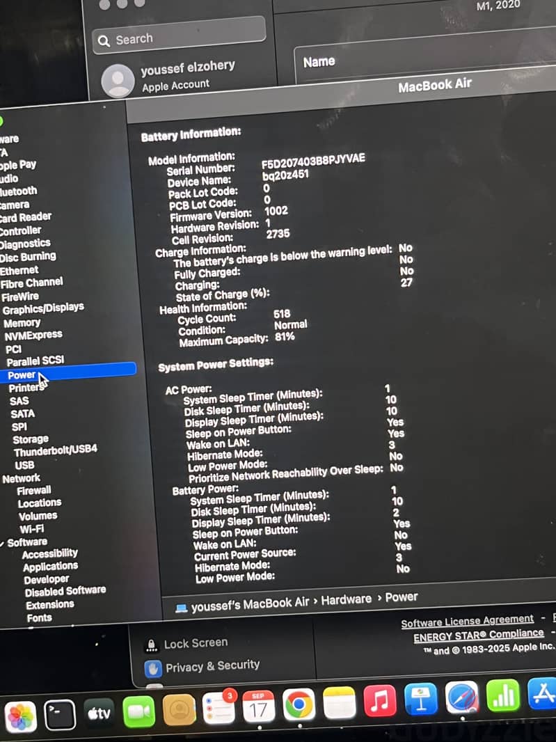 Mac book air 2020 M1 2