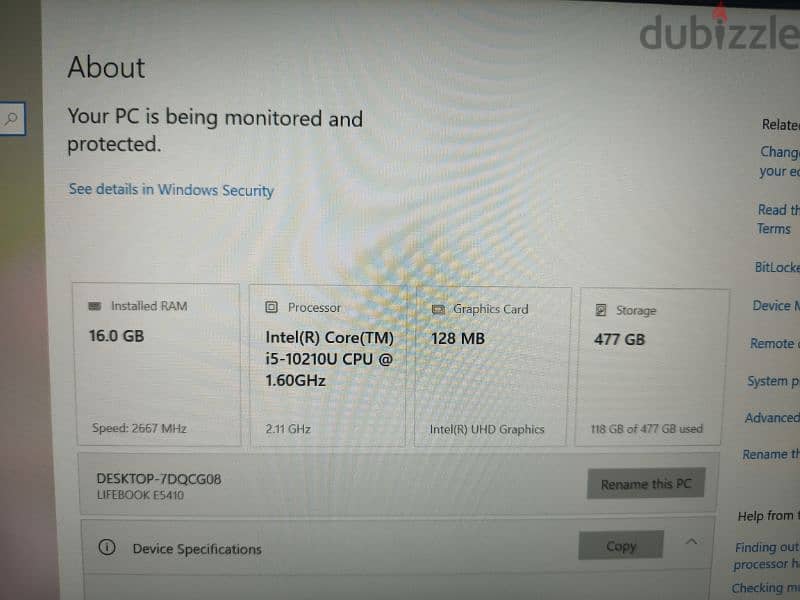 لابتوب fujitsu 7