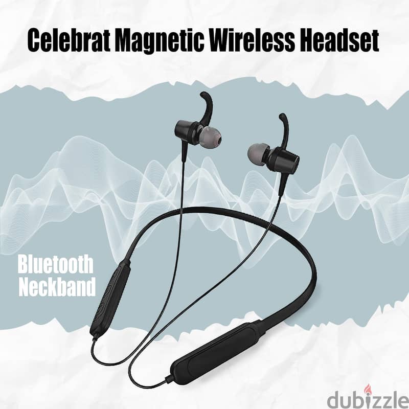 Celebrat Magnetic Wireless Headset Bluetooth Neckban 4