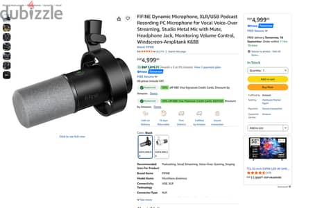 FIFINE K688 Dynamic Podcast Microphone XLR/USB for Vocal Voice