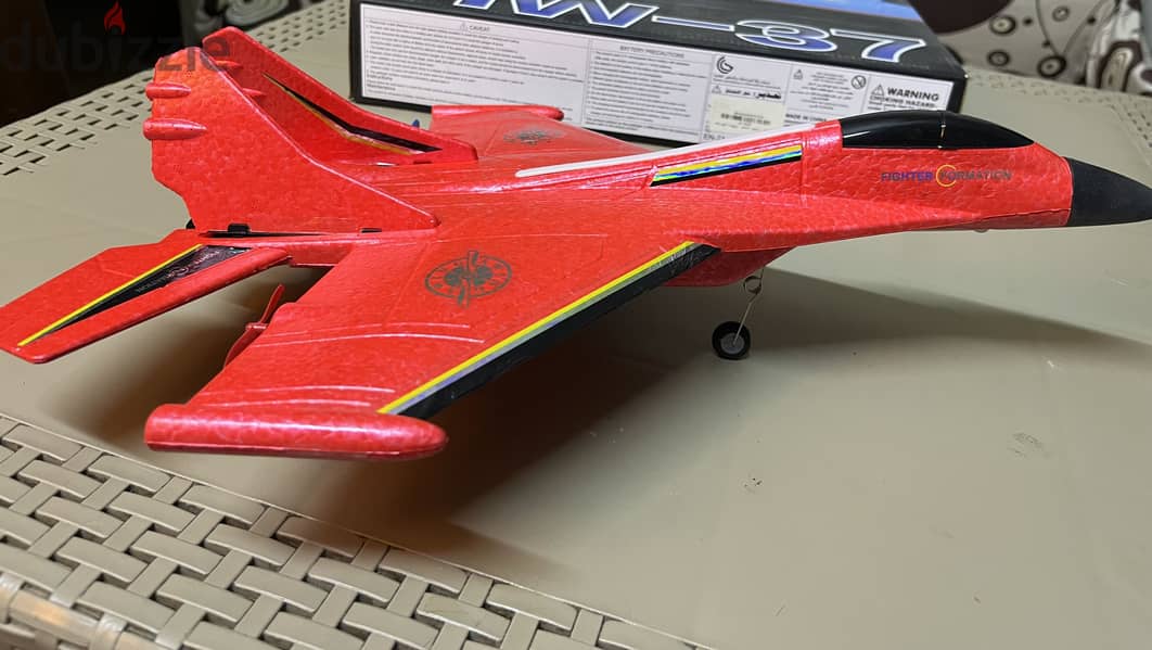 Fighter Plane RC with Remote Control & Lights Red - HW37 3