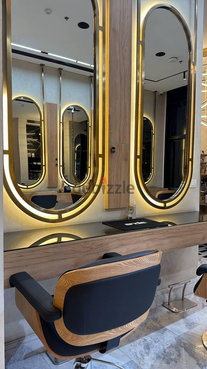 chairs and metal mirror 1