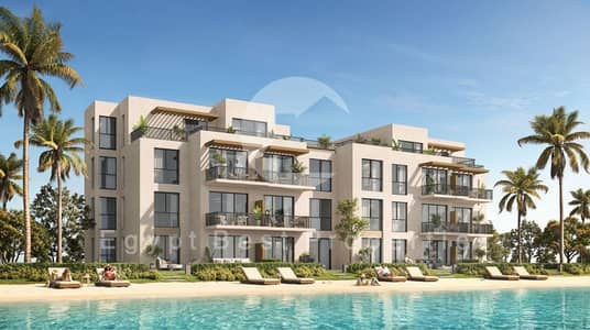اخر شاليه صف اول على اللاجون بالتكييفات للبيع بمقدم 5% فى الساحل