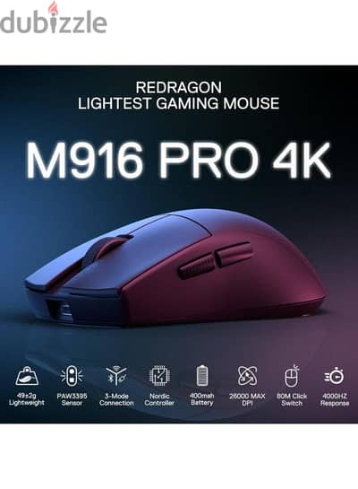Redragon M916 K1NG 4K PRO Edition , Wireless 2.4G/wired/BT Ultra Light