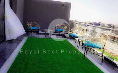 HOT PRICE Penthouse 215m+Roof Furnished Pool View for Rent in El Patio Oro 5th Settlement New Cairo