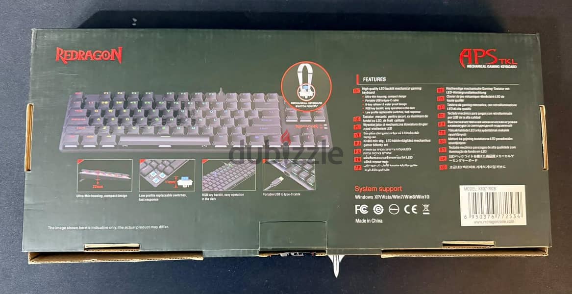 Redragon K607 APS TKL Low Profile Mechanical Gaming Keyboard 1