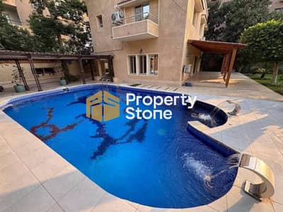 Villa for Rent in Sarayat Maadi | Open View | Fully Finished & Air-Conditioned | Large Swimming Pool | Private Garden | Garage