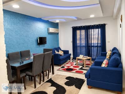 90 sqm furnished apartment for rent in Al Rehab, Group 117, near major thoroughfares.