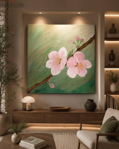 لوحه فنية مرسومه يدويا على كانفاس -ديكور للمنزل