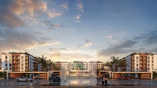 Studio with a garden for sale in the heart of Sheikh Zayed City (Rovan Compound). Prime location; installment plan available. 62 sqm + 44 sqm garden.