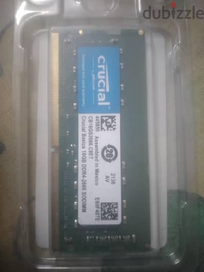 ram . 16. ddr4 لاب توب  جيجا  جديده