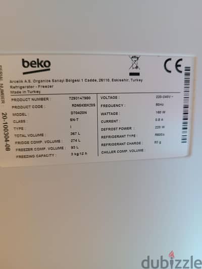 Beko refrigerator