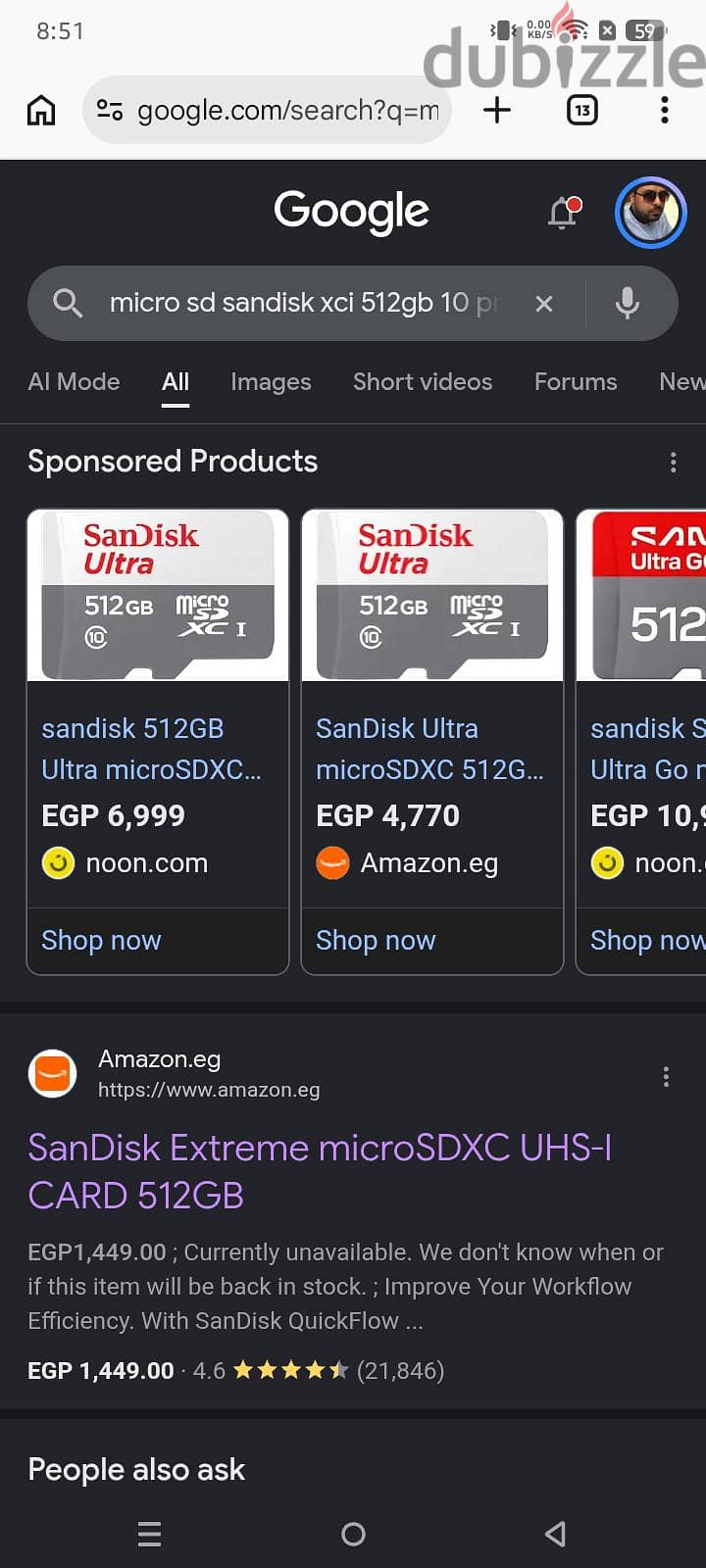 SanDisk Micro SD XC I - 10 512 gb 4