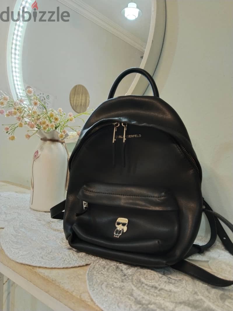 Karl Lagerfeld Original Leather Backpack – 205W3090 1
