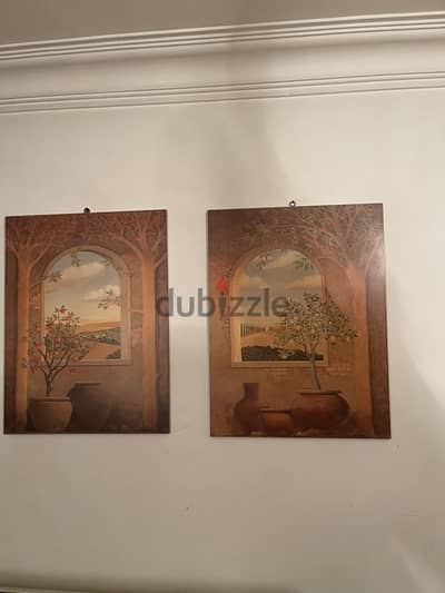تابلوهات وساعة نحاس انتيك للبيع